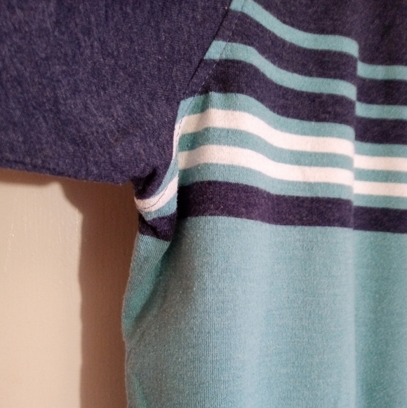 Izod blue striped polo shirt men size large GUC - Picture 4 of 7